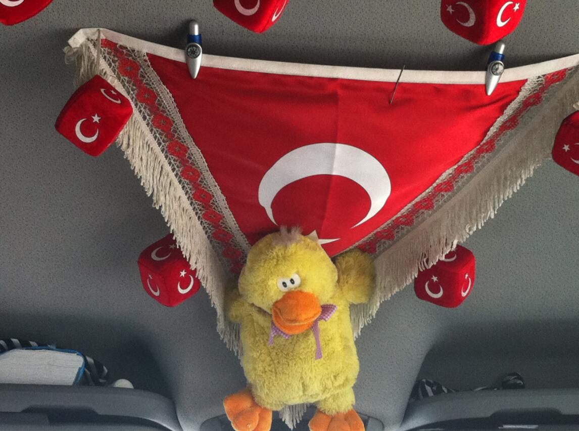Turkey Flag in the minibus